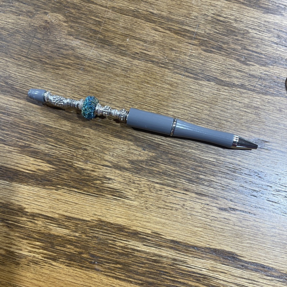 Decorated Multi Color Ink Pen + Refill & Matching Key Chain Beaded Handmade NEW - Picture 4 of 4